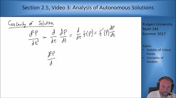 MATH 244: Section 2.5, Video 3: Analysis of Autonomous Systems