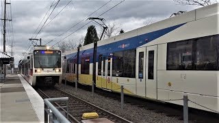 MAX Light Rail at Gresham City Hall Station 3/22/19 (60FPS)