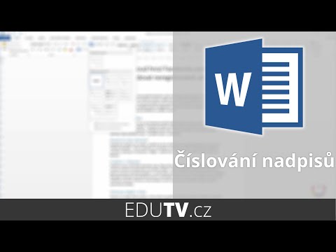 Číslování nadpisů ve Wordu | EduTV