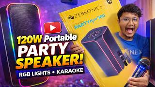 Best Portable Party Speaker with Karaoke | Zebronics Party Fyre 700 , 120W, 9 RGB Mode, 7 Hrs Play