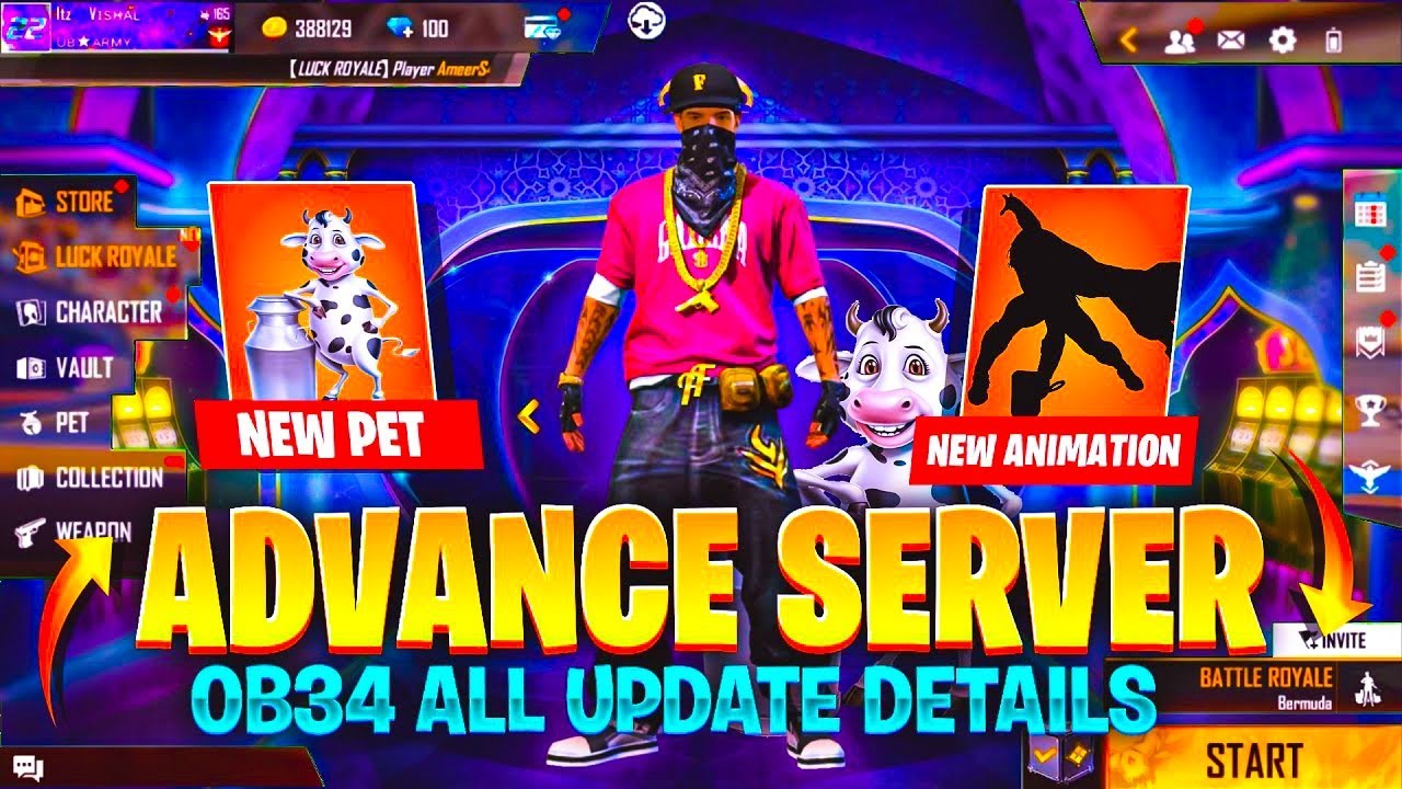 FREE FIRE OB34 UPDATE FREE REWARDS IN TELUGU || OB34 FULL DETAILS