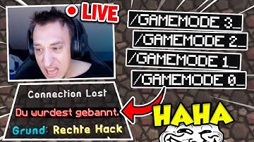 mit Gamemode Hack und Bann Livestreamer trollen! Lustige Reaktion! 😃😊