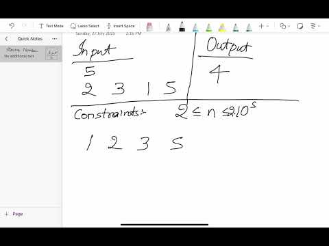Missing number CSES introductory problem