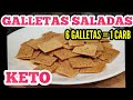 GALLETAS SALADAS DE MANTEQUILLA / KETO CRACKERS / solo 4 ingredientes / low carb