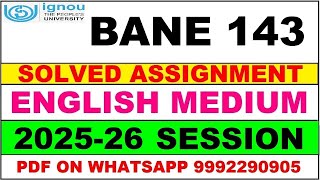 BANE 143 solved assignment 2025-26 in English || bane 143 solved assignment 2026 || bane143 2025-26