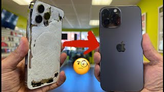 Restoring Destroyed Apple iPhone broke in a car accident 😢 #apple #asmr #hair #iphone #ios #fyp