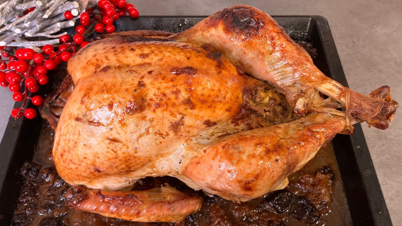 😍 PAVO RELLENO DE NAVIDAD AL HORNO 👩‍🍳🎄, muy jugoso, receta completa paso a paso para prepararlo 💝
