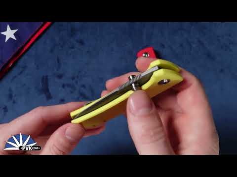 Jarosz Knives Kali, Blasted Vanax Blade, Red G10 Handle Scales and Yellow G10 Handle Scales