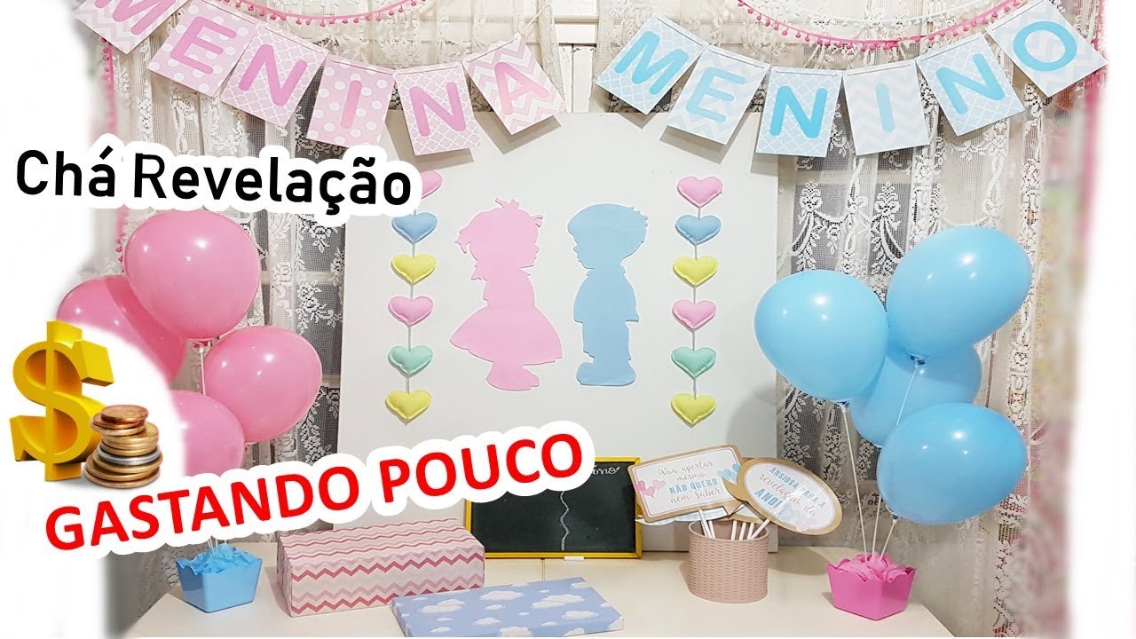 Decoracao Cha Revelacao Simples Gastando Pouco Youtube