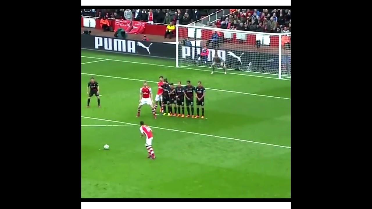 best free kick goal ever by mesut ozil Liverpool F.C. English
