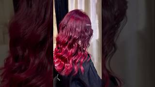 صبغة شعر احمر عنابي #hair #hairstyleideas #shorts