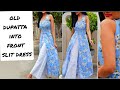 DIY : Reuse/Recycle old dupatta front slit Kurti( stylish kurti)