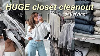 HUGE CLOSET CLEANOUT for the new year! ✨ (decluttering + organizing everything) *satisfying*