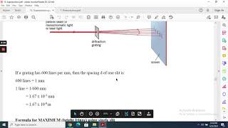 Grade 12 Chapter 15 Superposition Part 6 Diffraction Grating
