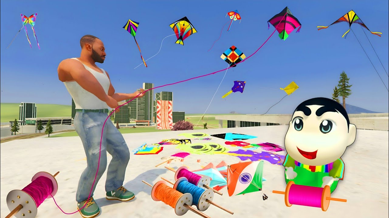 🪁🪁Shinchan & Franklin Celebrated Makar Sankranti Festival in Indian Bikes Driving 3D