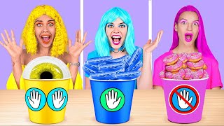 ELSİZ, TEK EL VE İKİ ELLE Yemek Yeme Meydan Okuması! 123 GO! CHALLENGE Komik Yemek Yeme Durumları