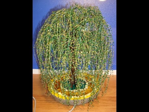 Ива из бисера. Часть 2/6.  // Ива у пруда. //  Weaving of willow from beads.