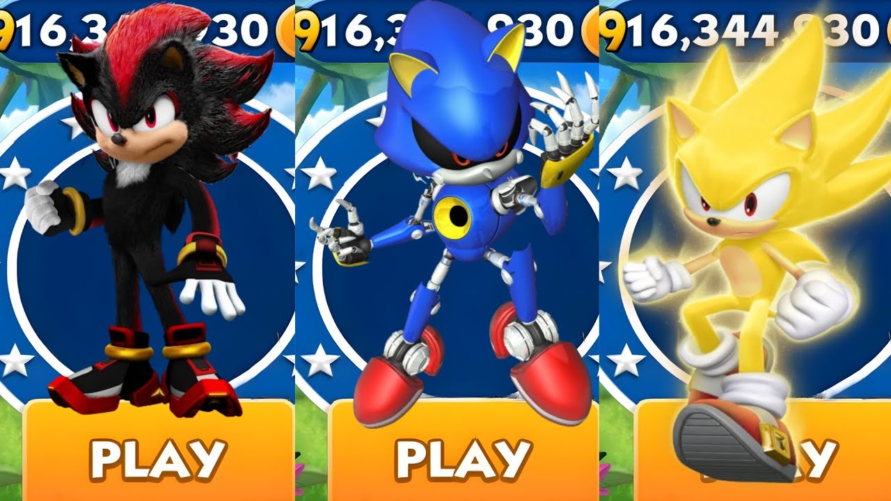 Sonic Dash - Shadow VS Metal Sonic VS Super Sonic _ Movie Sonic vs All ...