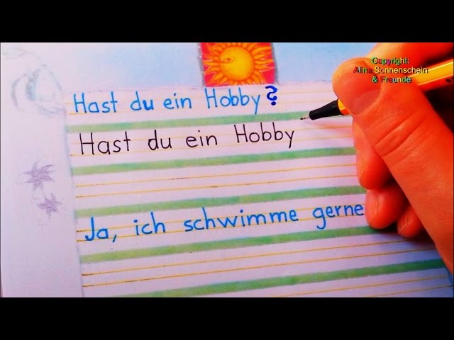 "Hast du ein Hobby?" - Schreiben - Deutsch lernen - gratis Schreibvorlagen - Belajar Bahasa Jerman