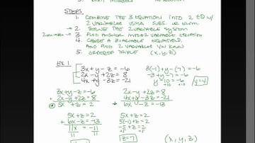 Section 3.5 - Systems of Equations with 3 Variables