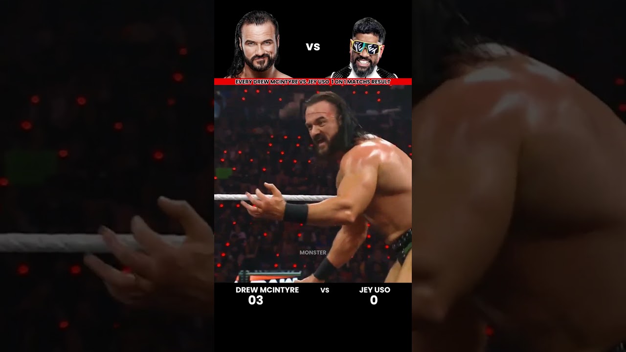 Every Drew McIntyre vs Jey uso 1 on 1 Match Result Edit 💥 #wwe