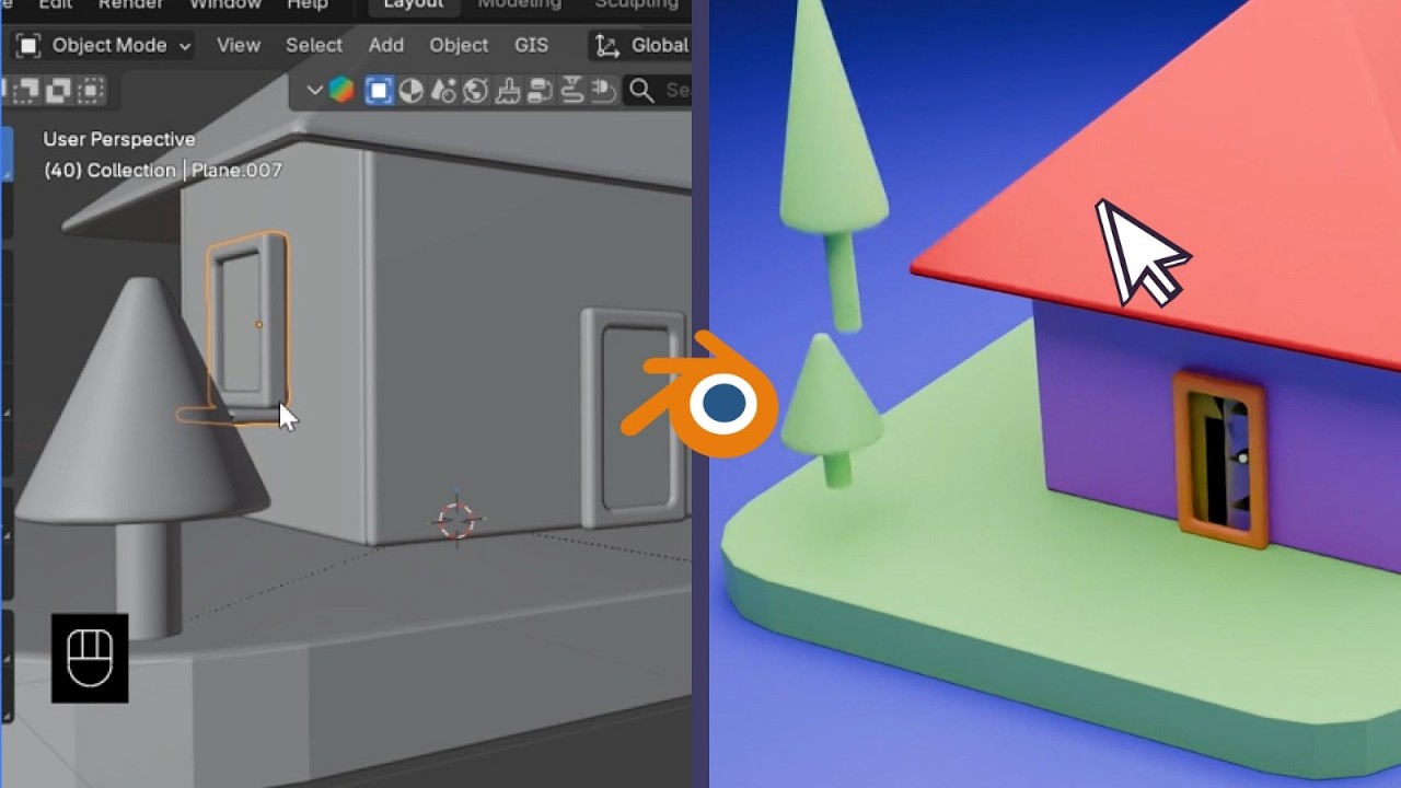 Blender 3D | Simple House Assembly Animation Workflow