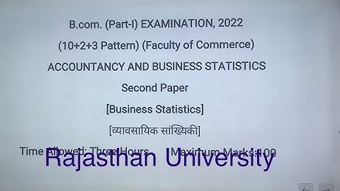 B.com 1st year exam paper 2022 |  Business Statistics | Dr. Ruchi Khandelwal