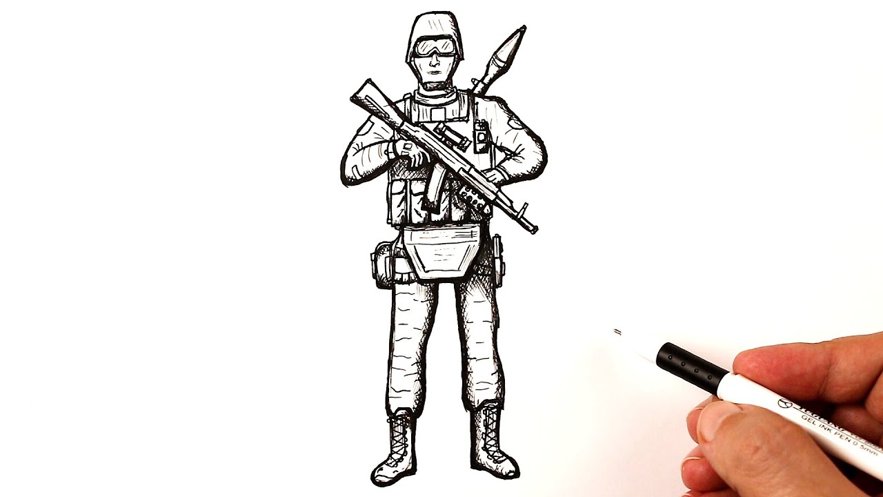 soldier drawing in cartoon - Clip Art Library