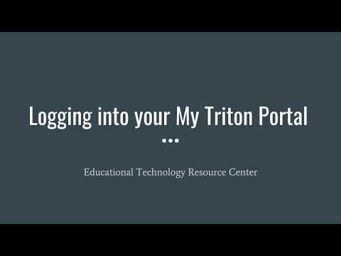 Logging into your My Triton Portal