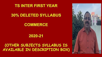30% Deleted commerce syllabus of TS Inter 1st year for 2020-21 (Other subjects also available)