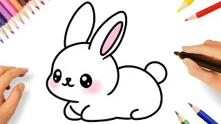 HOW TO DRAW A CUTE KAWAII BUNNY EASY🐇💗