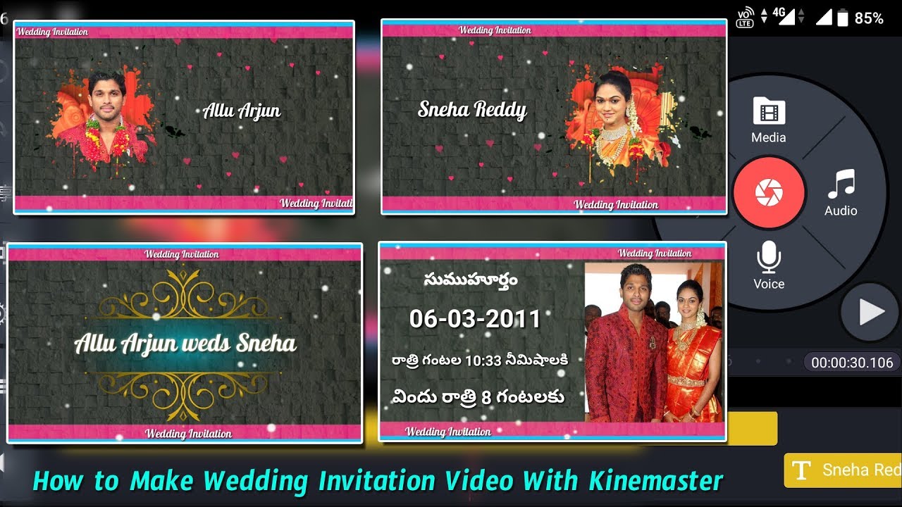 how-to-make-wedding-invitation-video-kinemaster-in-telugu-youtube