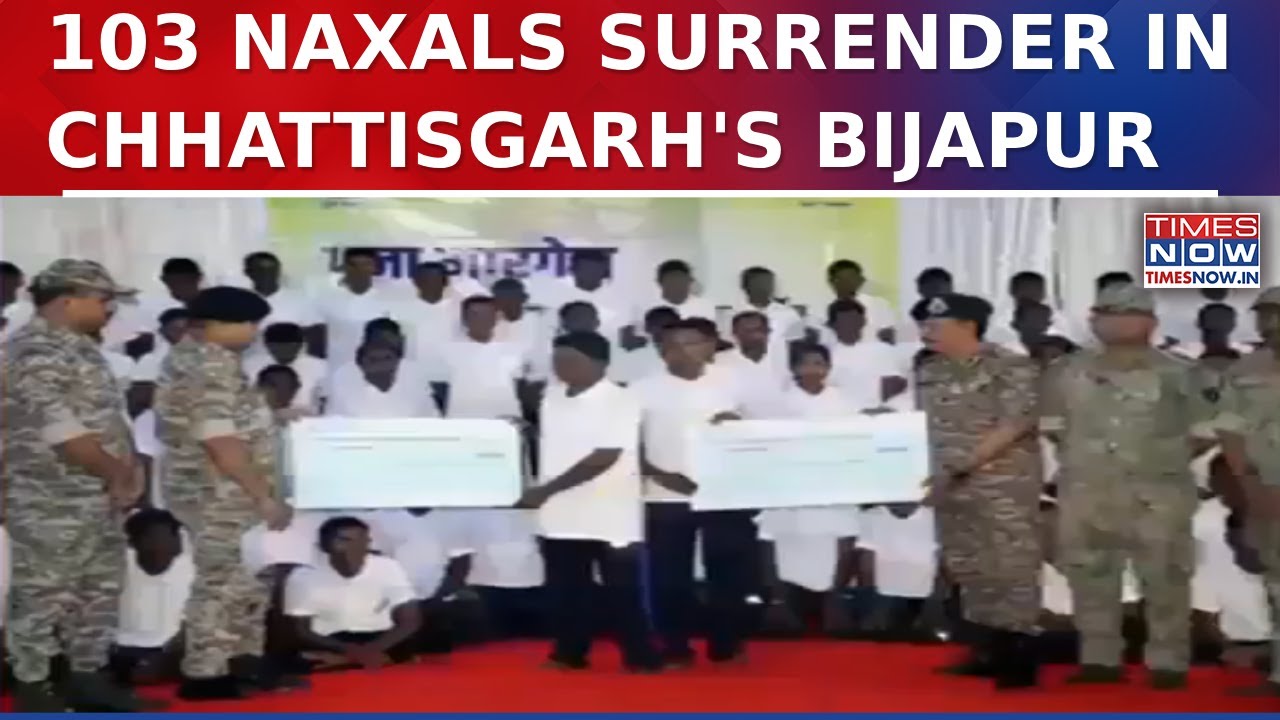 Naxal-Mukt Bharat Drive: 103 Naxals With Bounties Surrender In Chhattisgarh’s Bijapur
