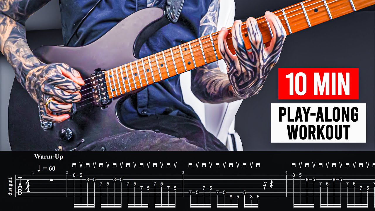 BEST 10 MIN PENTATONIC WORKOUT - alternate picking, legato, sweep picking & more!