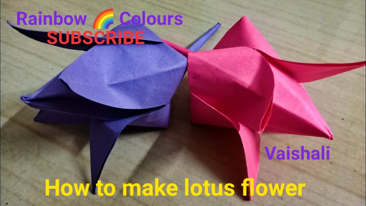 How to make Paper flowers / origami paper lotus flower / Paper flowers