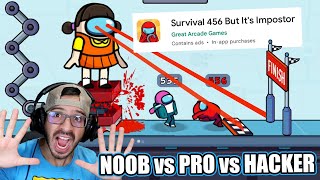NOOB vs PRO vs HACKER en Survival 456 But It's Impostor | AMONG US en Juego del Calamar