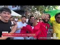 Fanáticos se reúnen en San José para ver el partido entre Brasil y Marruecos