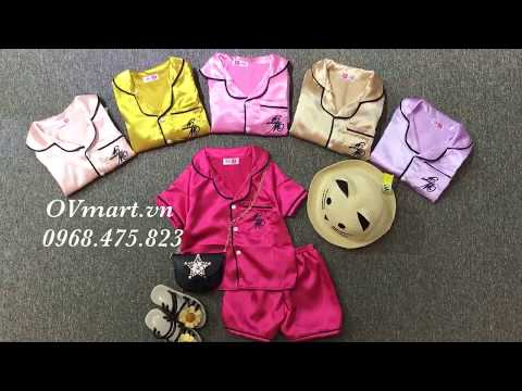 Set pijama lụa siêu đẹp - S489 - Quần áo bé gái | đồ pijama phi bóng cho bé trai