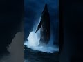 Giant whale rises like a monster right next to the ship at night! 😱#GiantWhale #WhaleBreach