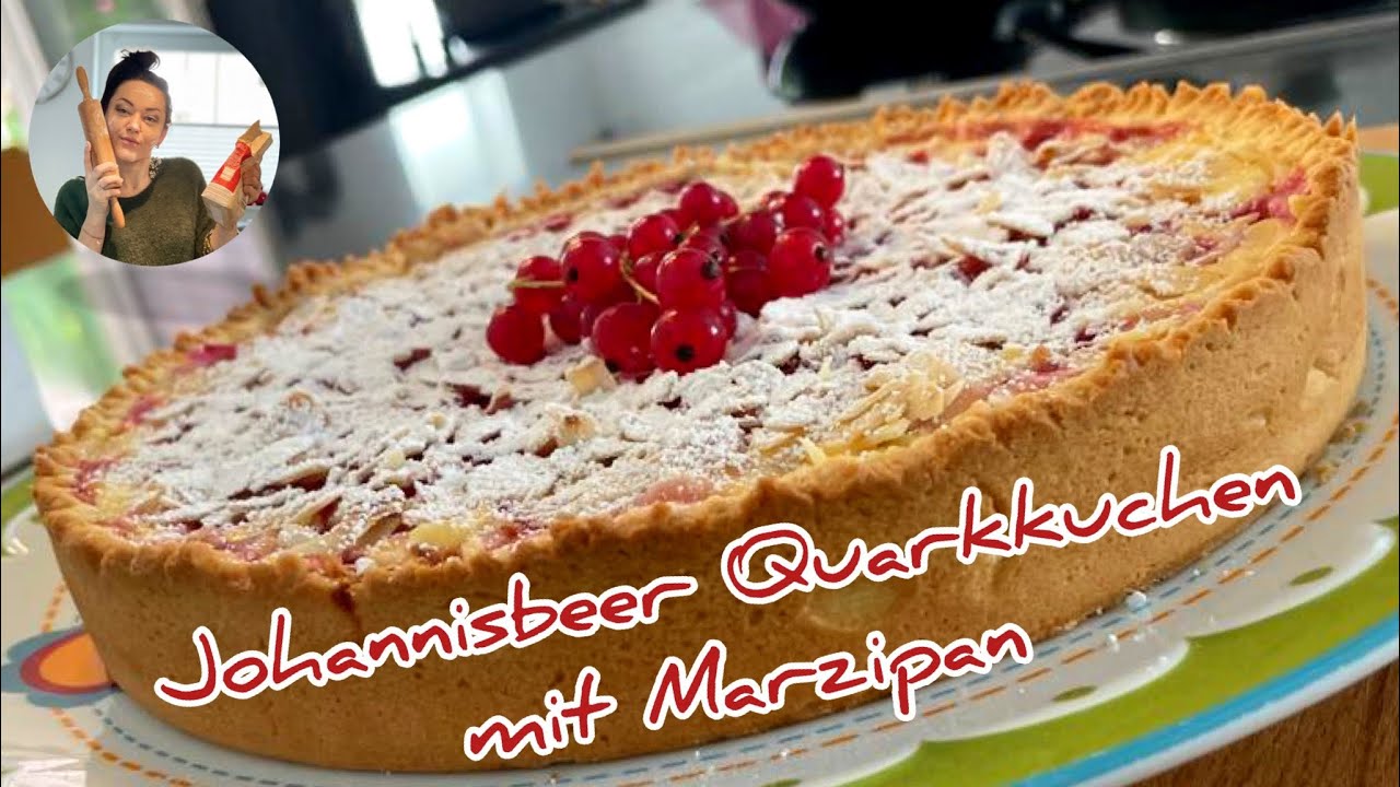 Johannisbeerkuchen mit Quark und Marzipan / Johannisbeer Quark Kuchen ... Johannisbeerkuchen mit Quark und Marzipan / Johannisbeer Quark Kuchen ...
