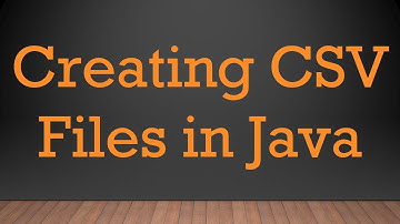 Creating CSV Files in Java