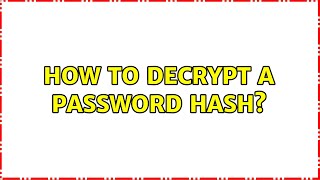 Famous How to decrypt a password hash? Net Worth