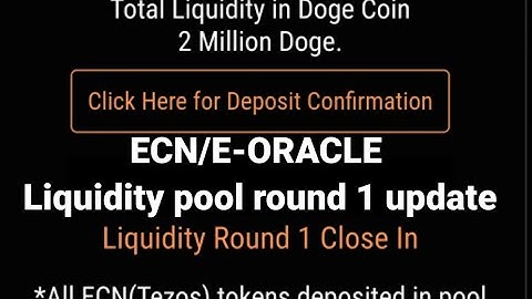 ECN/E-ORACLE Liquidity pool round 1 update