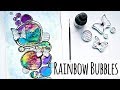 Art Journal Page Process - Rainbow Bubbles