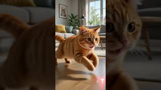 Orange cat vs laser pointer (he won) 😹 #catsoftiktok #viral