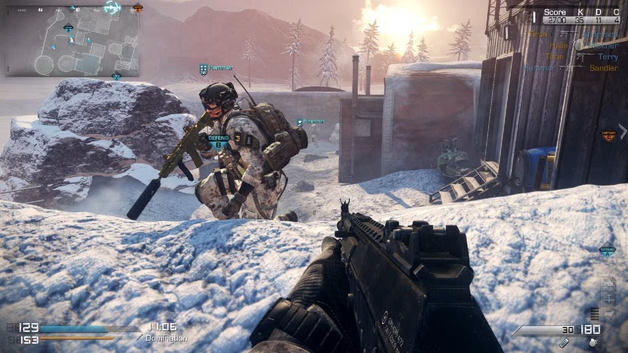 Call of Duty: Ghosts - Local Play - (Realistic) Ground War Domination - Hardened v. Veteran