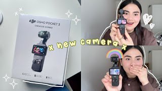 New camera ◡̈ DJI Osmo Pocket 3 Creator Combo  unboxing, camera test ₊˚⊹♡