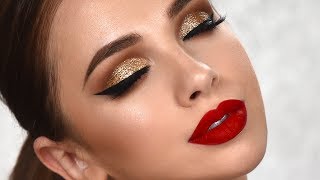 SPECIAL OCCASION Glam Makeup Tutorial | Gold Glitter Smokey Eye screenshot 2