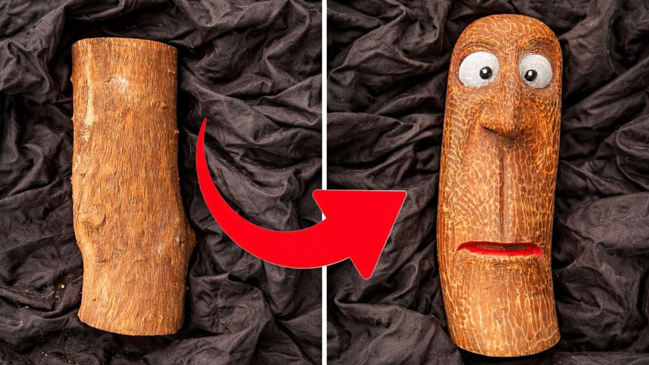 From a Simple Log to a Funny Wooden Face