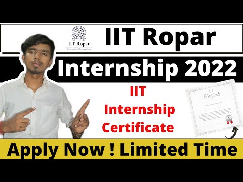 IIT Ropar Summer Internship 2022 | IIT Ropar Internship Certificate | Free Certificate